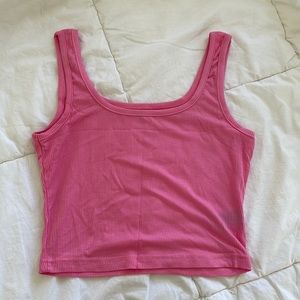 pink shein ribbed tank top